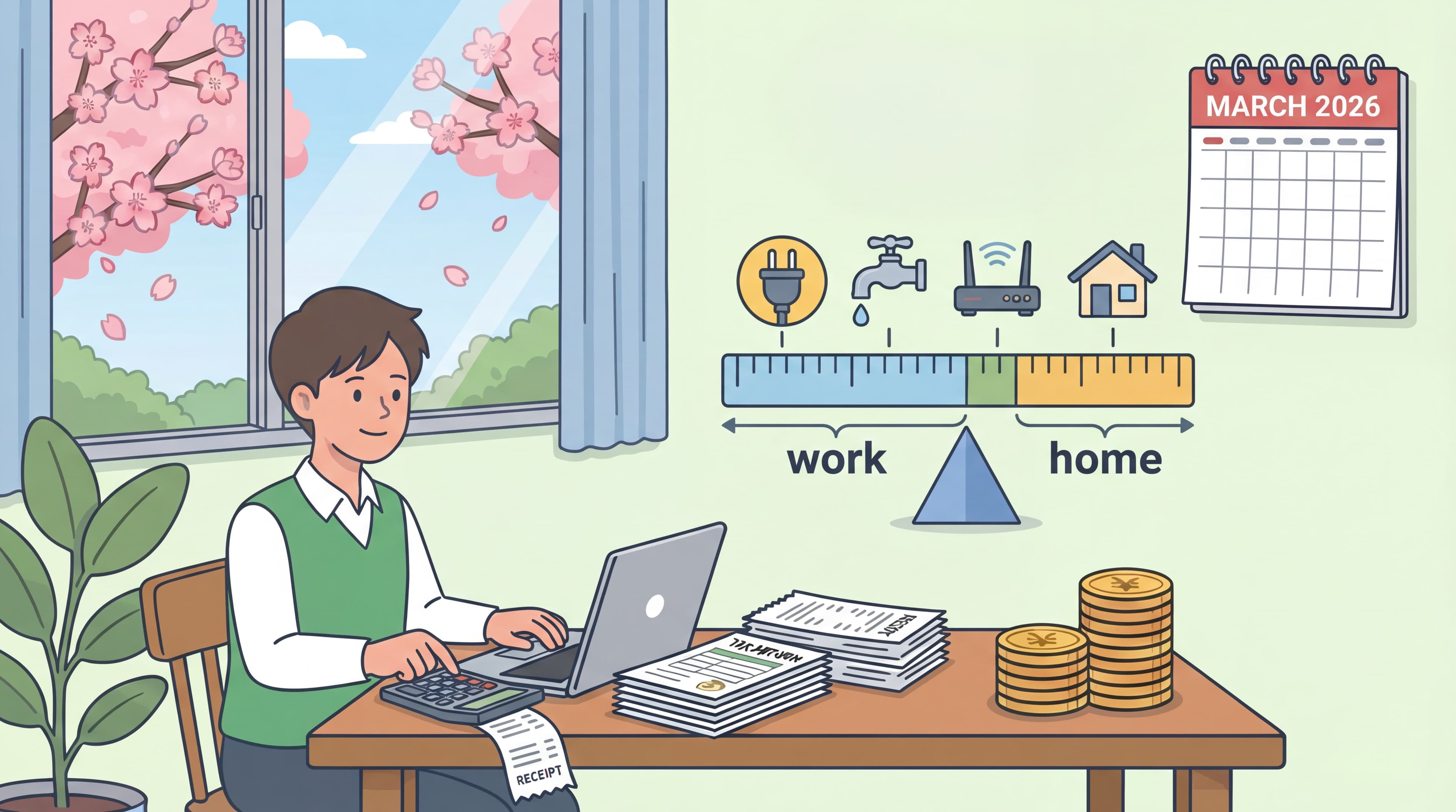 Home Office Deduction (家事按分) Japan 2026: Calculate Work-From-Home Expenses