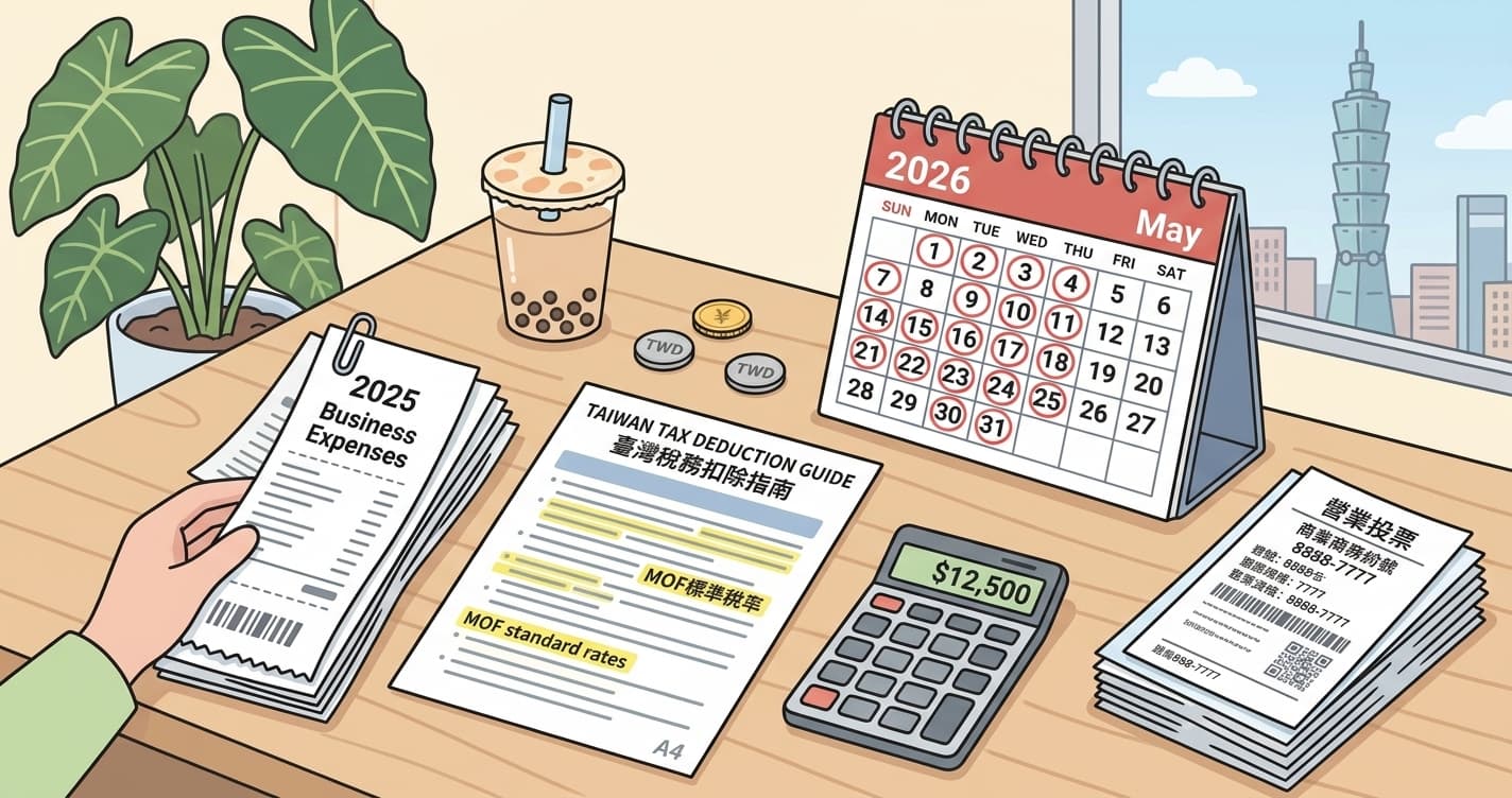 Deduções de Despesas Empresariais para Freelancers em Taiwan 2026: Guia Completo