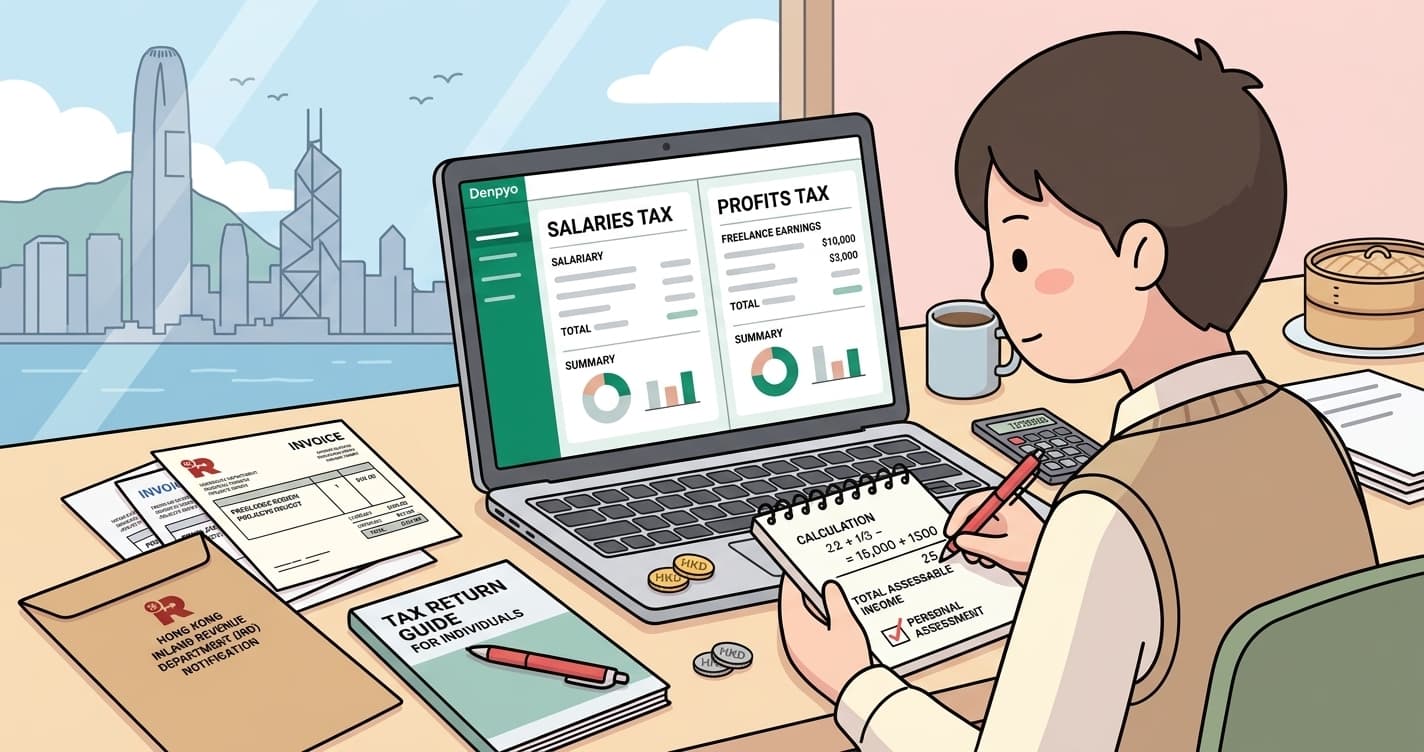 Imposto sobre renda extra em Hong Kong: como declarar ganhos freelance junto com o emprego (2026)